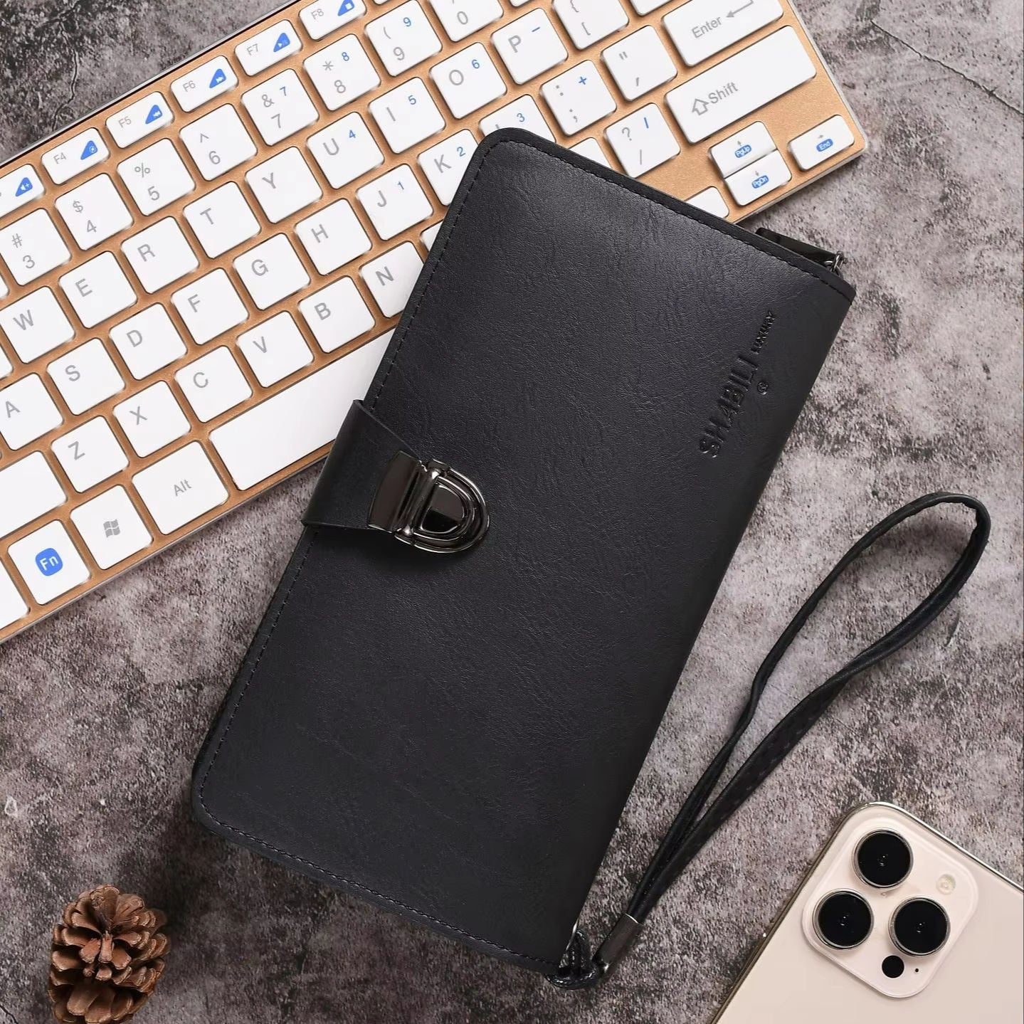 Fashionable PU Leather Men’s Handbag with Large Capacity – Trendy Cross-Border Wallet for Daily Use