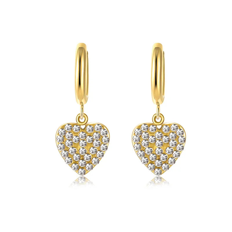 14k Gold Plated Zircon Earrings & Necklace Set
