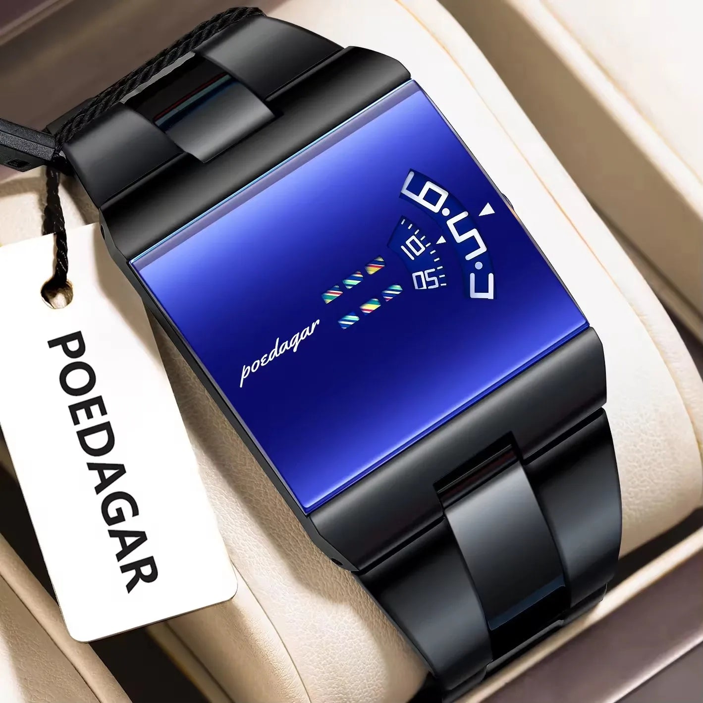 Poedagar 857 High Quality Square Dial Design Stainless Steel Band