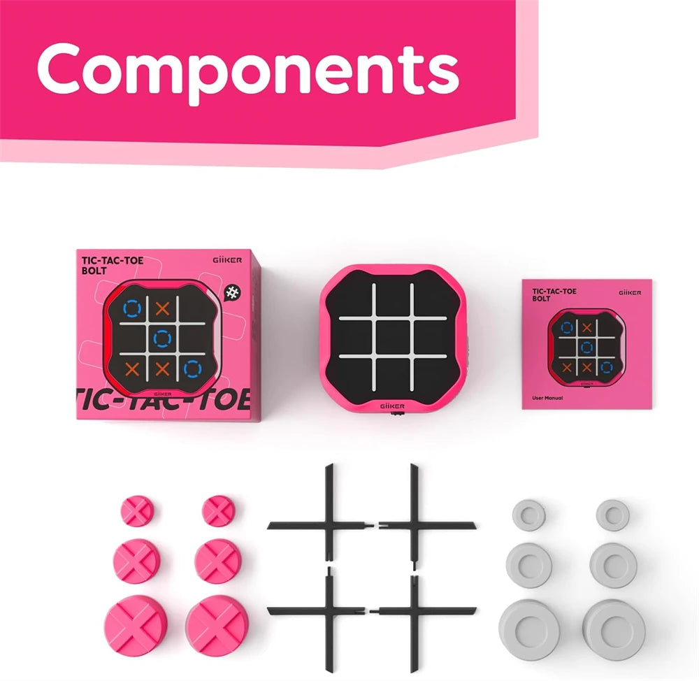 GiiKER Tic Tac Toe Bolt Game 3 in 1 Handheld Puzzle Game Travel Games
