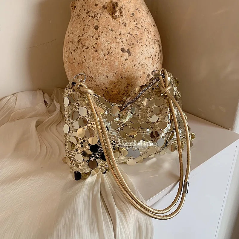 Vintage Lady Zipper Fashion Sequined Single Handle