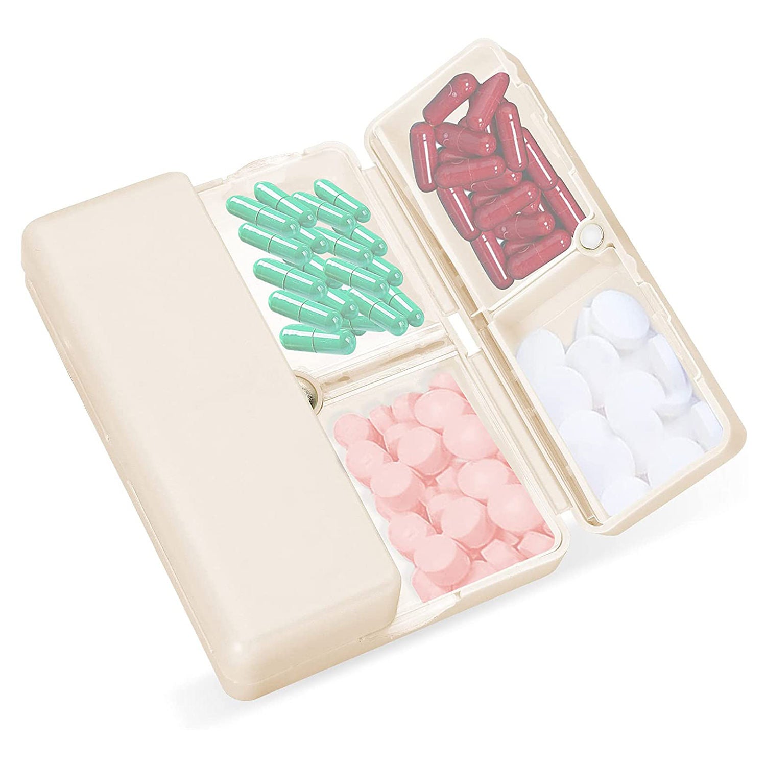 Portable 7-Grid Pill Organizer Box