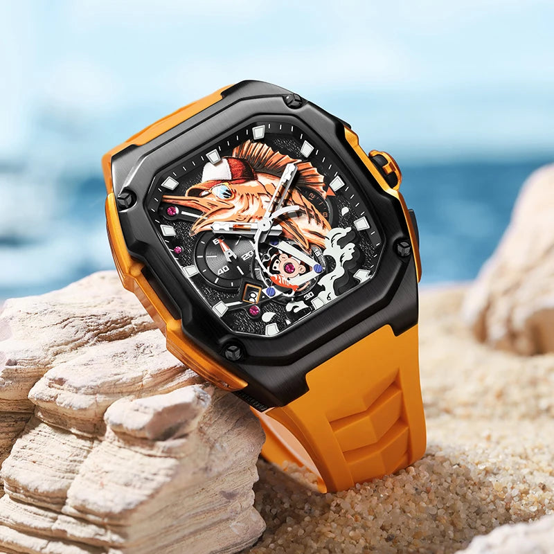 LILUOKE Super Luxury Man Watch Quartz Watches Waterproof Hot Style for Man Fishing Watch Sea Fishing