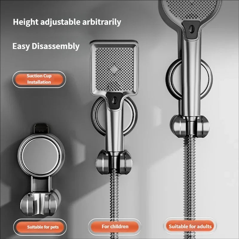 Universal No-Drill Adjustable Shower Head Holder