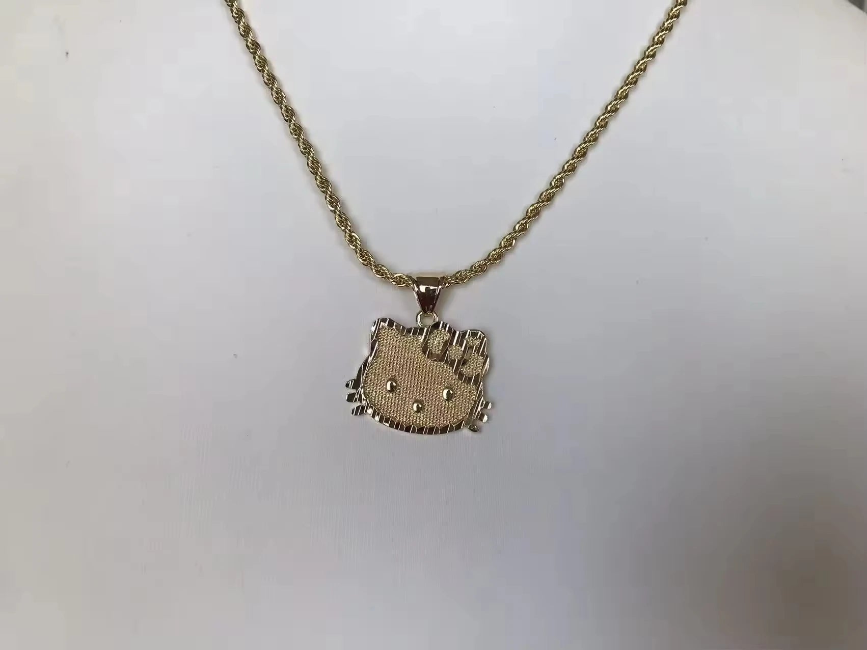 18k Gold Plated Cat Necklace