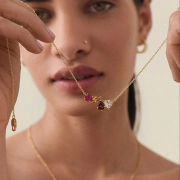 Elegant Zircon Stainless Steel Necklace