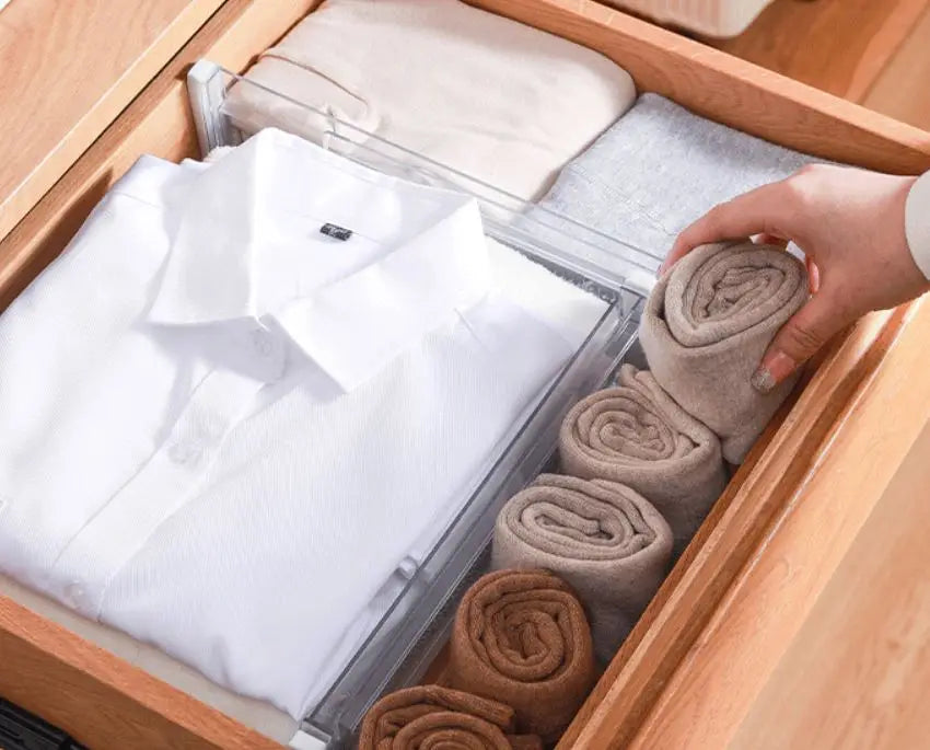 Expandable Transparent Kitchen Drawer Organizers