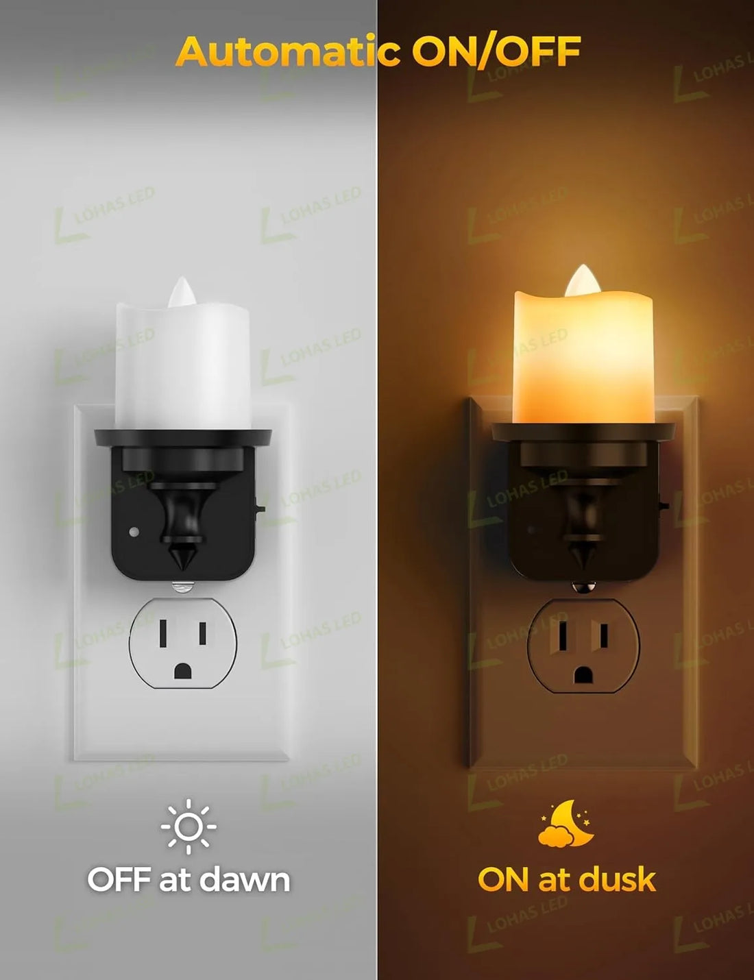LOHAS Dimmable Amber LED Candle Nightlight