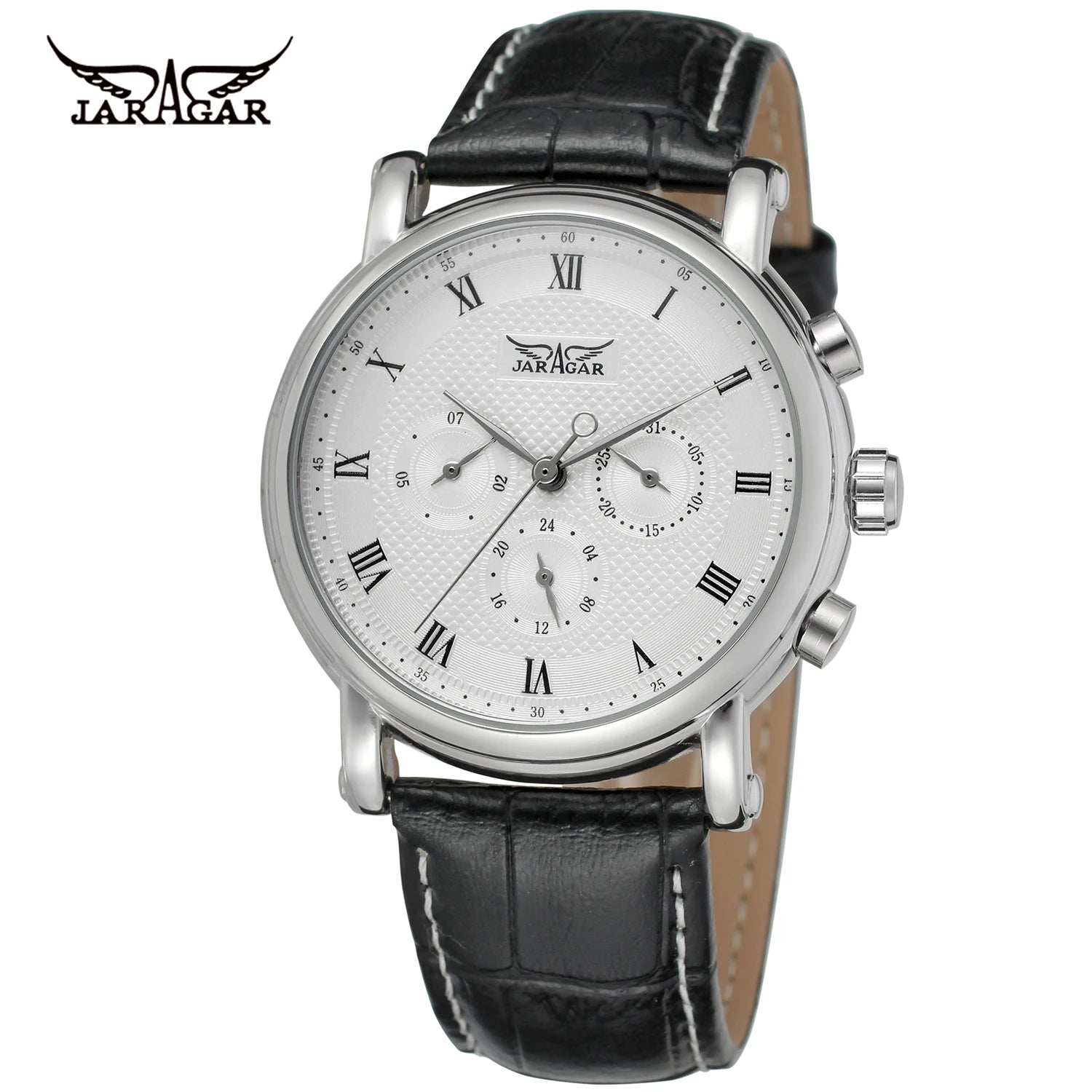 JARAGAR Men's Automatic Leather Watch