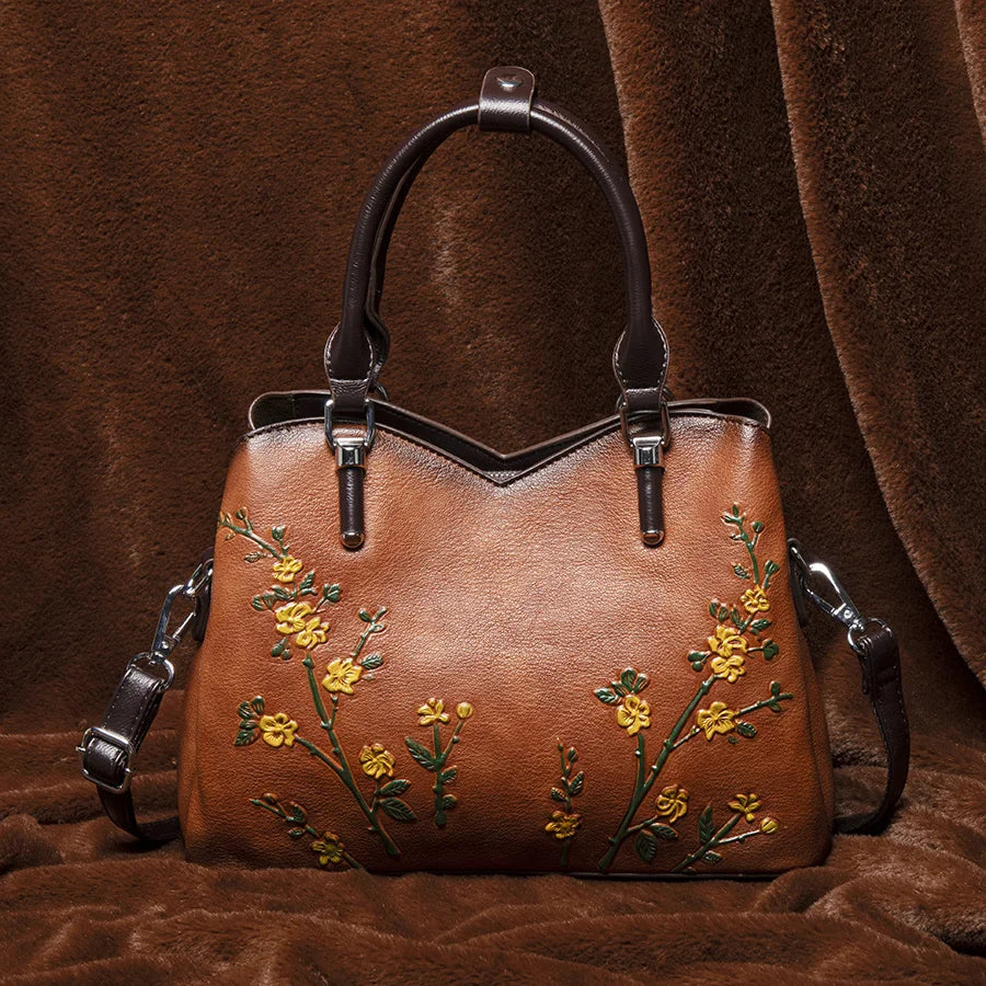 Elite Retro Floral Luxury Tote & Crossbody Bag