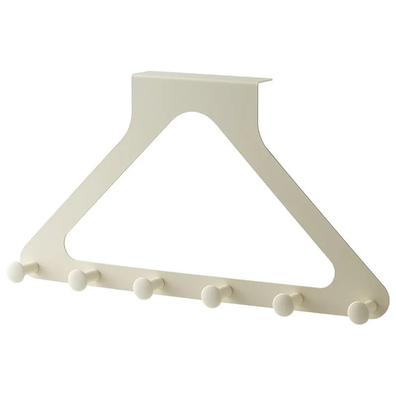 Foldable 6-Hook Non-Drilling Bathroom Rack