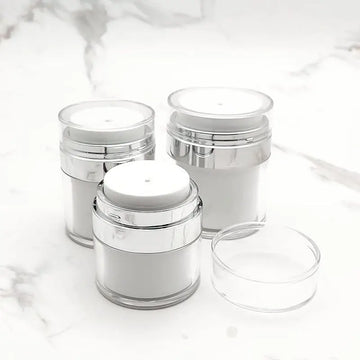 Plastic Cosmetic Packaging Empty Round Acrylic Airless Pump Jar