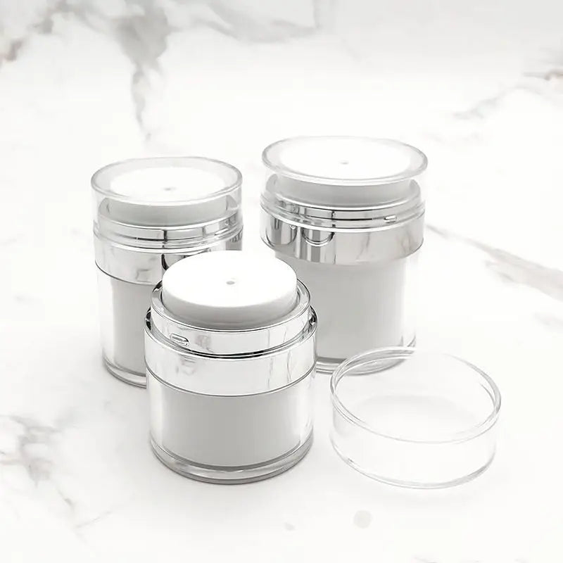 Plastic Cosmetic Packaging Empty Round Acrylic Airless Pump Jar