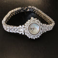 Elegant Zircon Quartz Women's Watch with LED & Steel Band