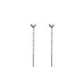 Sterling Silver Heart Threader Earrings for Girls