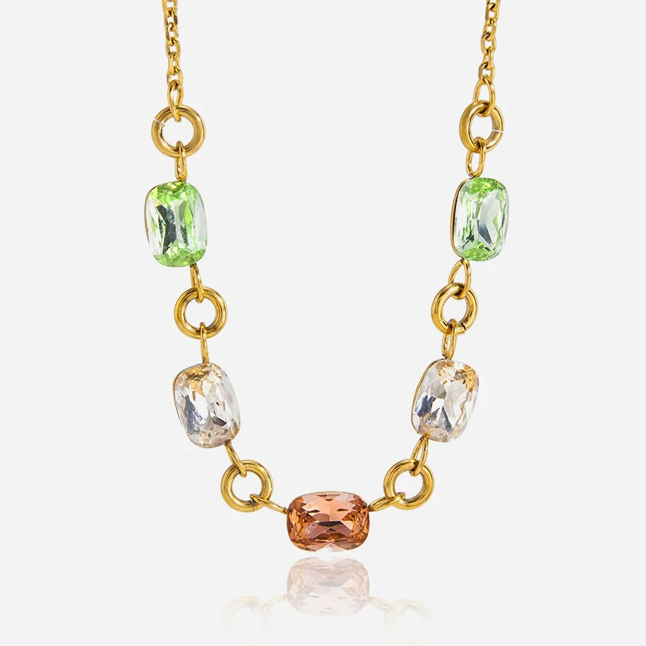 Elegant Rhinestone Stainless Steel Necklace