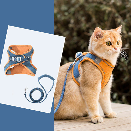Reflective Step-In Soft Mesh Pet Harness – Escape Proof Vest for Dogs & Cats, Safe Outdoor Walking