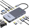 12 in 1 Triple Display USB C Docking Station 4K HDMI LAN Type C Hub