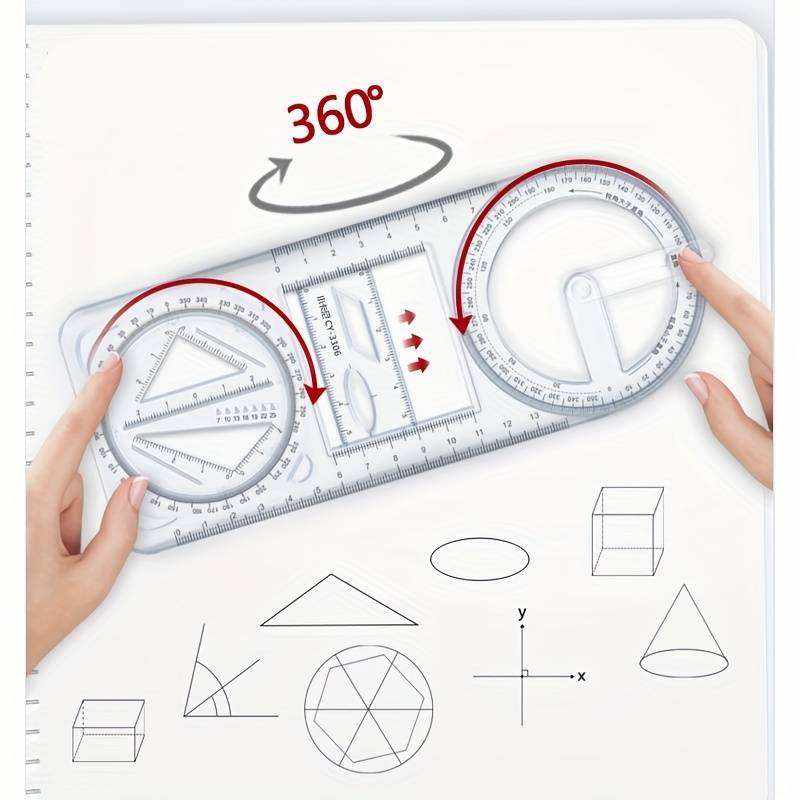 Bview Art Student Plastic Ruler – Square & Geometric Figure Rulers