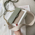 Wide Strap with Chain Handbags Women's square Shoulder Bags