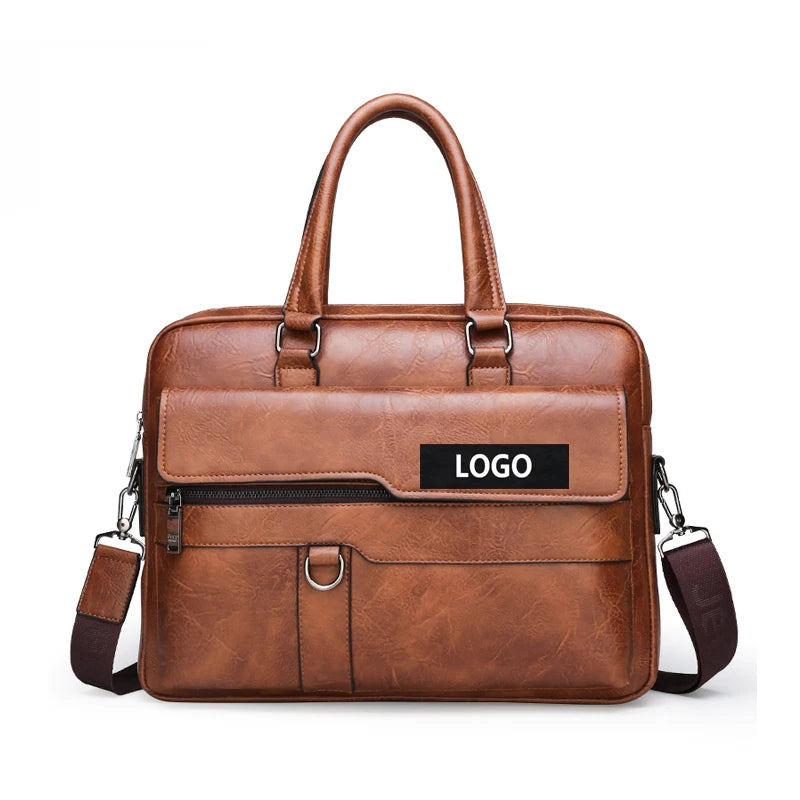 Business Man Handbag Fashion PU Leather Laptop Shoulder Bag