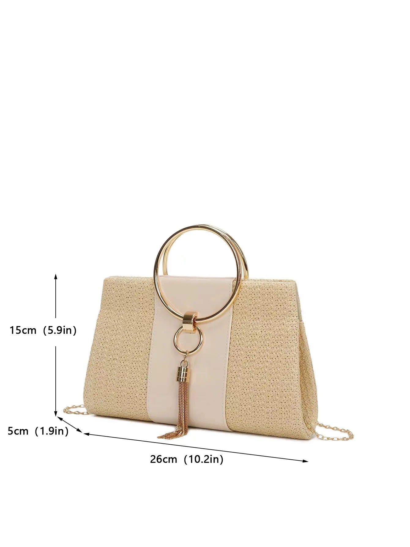 New Fashion Vintage Large Capacity Straw Handbag Tassel Woven Ladies