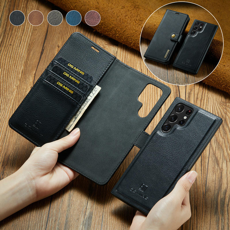 European & American Flip Wallet Case for Samsung – Split Card Holder Leather Cover