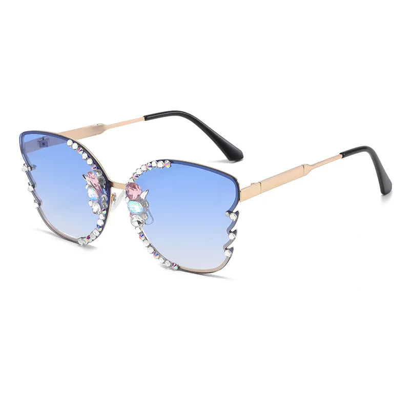 Luxury Rhinestone Butterfly Sunglasses for Women