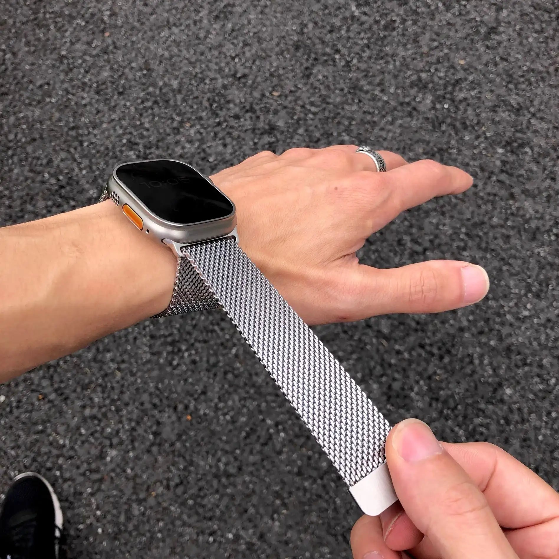 Casual Breathable Coarse Mesh Milanese Loop Magnetic Stainless for
