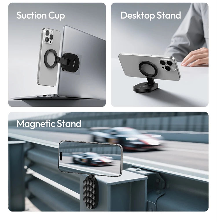 Suction Cup Magnetic Phone Holder Climbing Buckle Folding Rotating