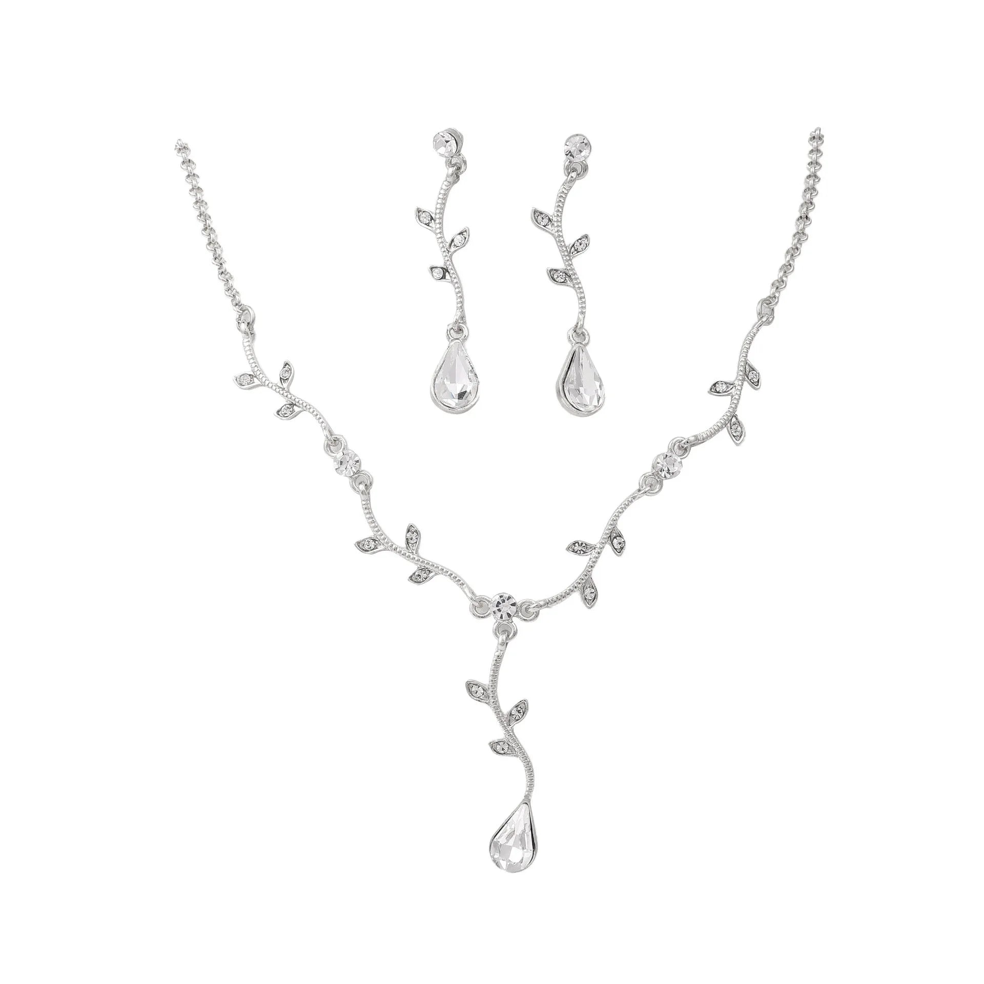 Elegant Gold Leaf Jewelry Set for Weddings