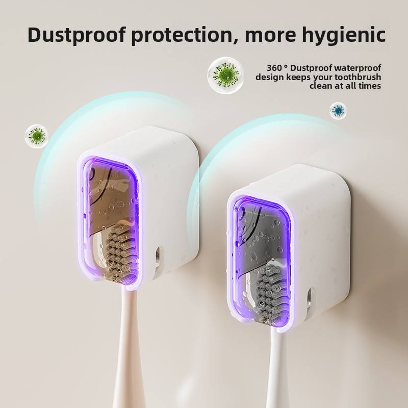 2025 Single-Tier Wall Toothbrush Rack – Dust-Proof Storage for Electric Toothbrushes