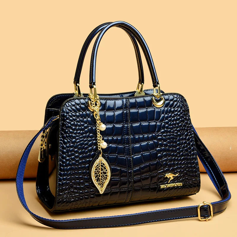 Large Capacity Shoulder Bag Handbag Grain Fashion Bags for Ladies