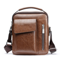 Business PU Leather Messenger Bag – Large Capacity Waterproof Crossbody Shoulder Bag for Men