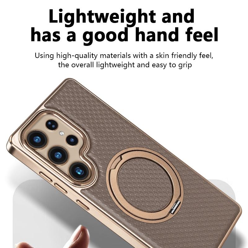 Luxury PU Leather Samsung Case – Magnetic, Shockproof, 360° Ring Stand