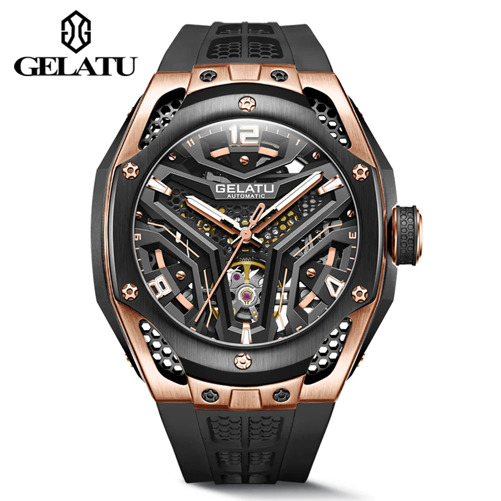 Gelatu 6007 Luxury Skeleton Sport Watch