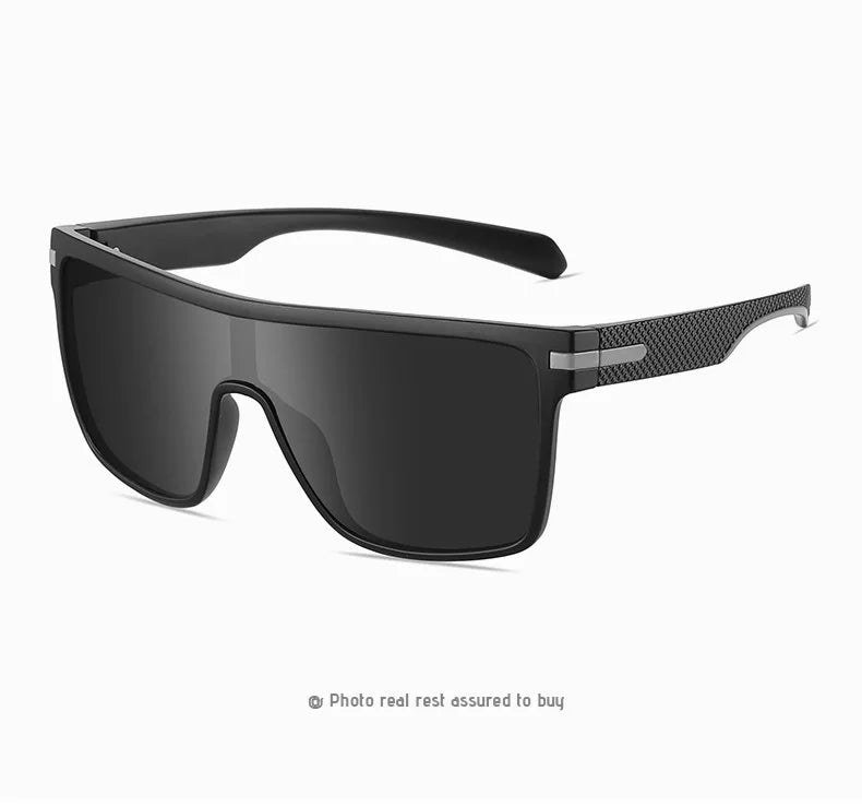 Oversized Transparent Frame Polarized Sunglasses