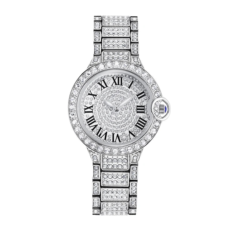 Elegant Women's Luxury Quartz Watch with Crystals