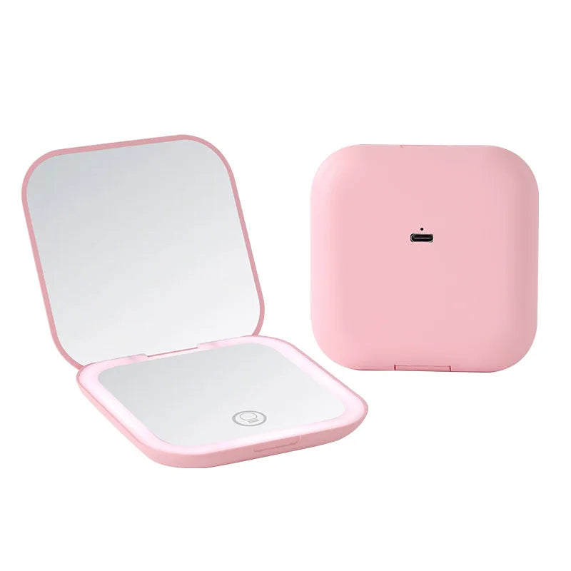 Square Portable Gift Handheld Folding Magnifying LED Light Charging