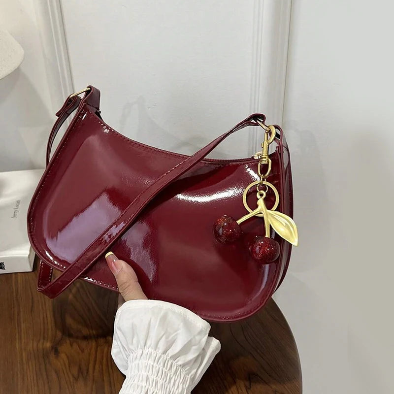 Women's PU Leather Handbag Single Strap Polyester Versatile Fashion