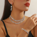 Gold Plated Bridal Jewelry Set with Rhinestone Choker