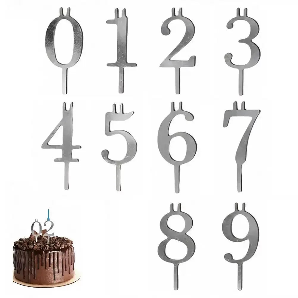 Reusable Metal Number Candle Holders for Birthday Party Cake