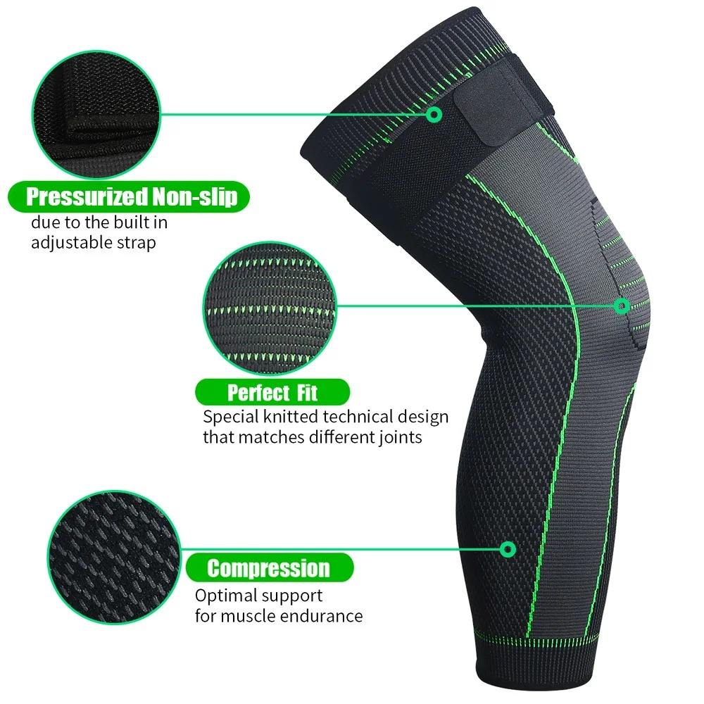 Compression Knee Brace – Full Leg Support for Men & Women, Running & Sports
