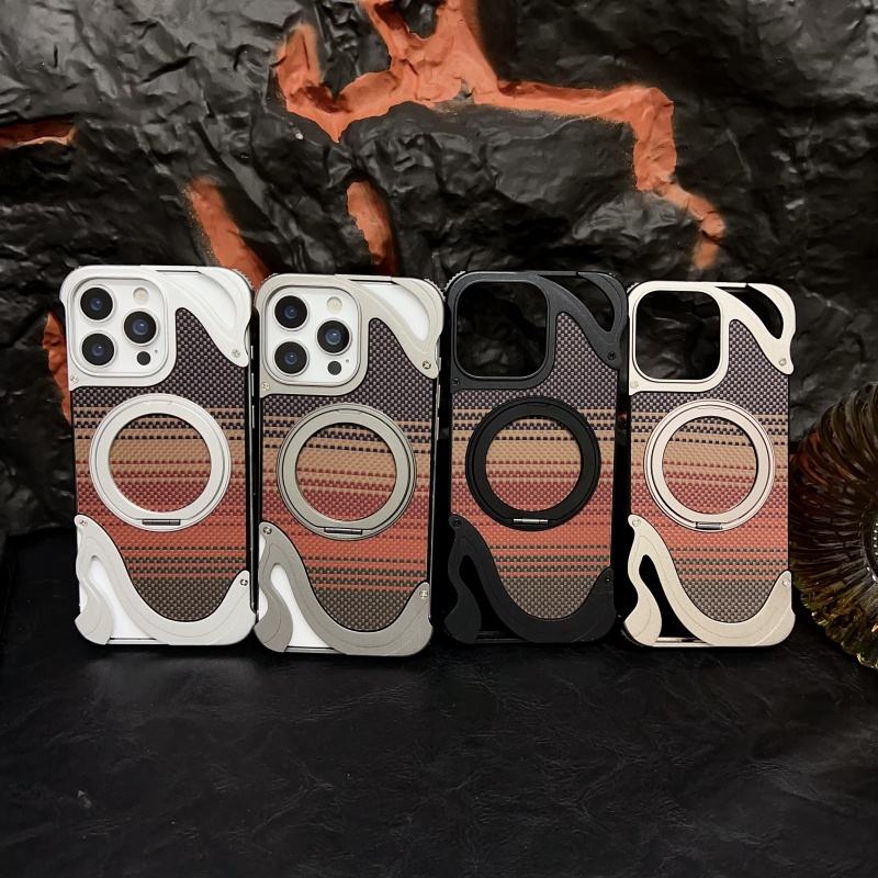Frameless Carbon Fiber Magnetic Ring Holder Shockproof Cover