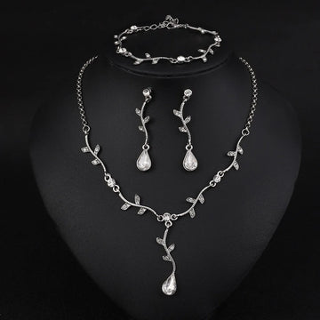 Elegant Gold Leaf Jewelry Set for Weddings