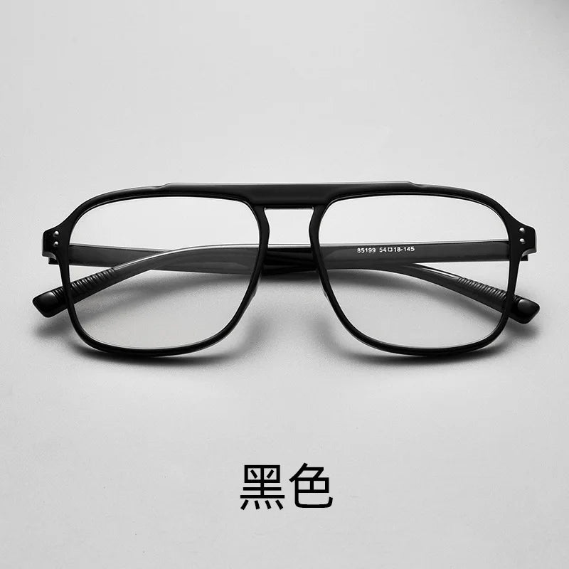 New TR Big Frame Vintage Square Full-Rim Lightweight Geometric Pattern Plastic Lenses Unisex Glasses 85199 Optical Wholesale