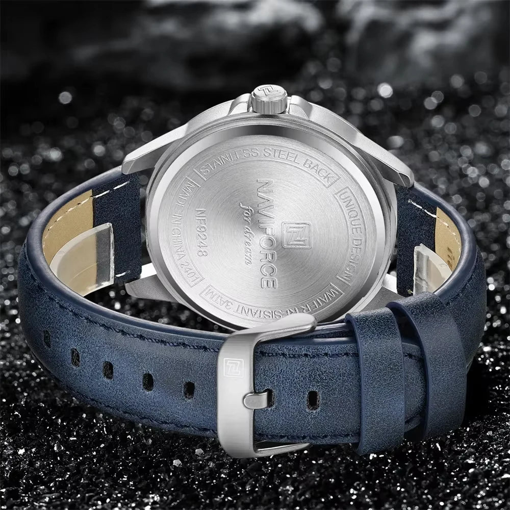 NAVIFORCE Men's Luxury Sport Leather Watch