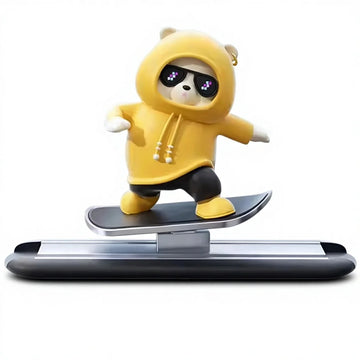 Car Dashboard Skateboard Ornament Cute Bear Figurine Plastic