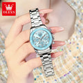 Olevs Women's Quartz Watch, Sport Chronograph, Luminous, Diamond Accents