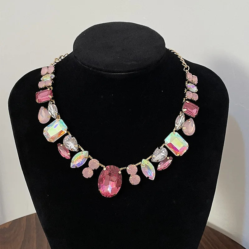 Luxury Alloy Flower Bridal Necklace & Earrings Set